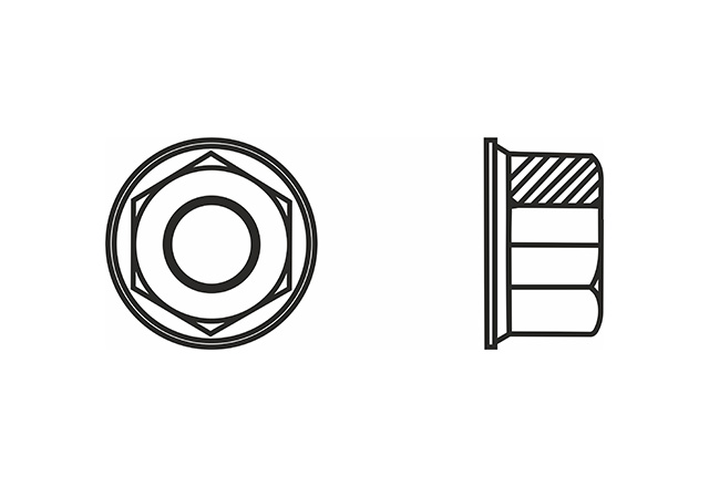 Nakrętka sześciokątna z kołnierzem DIN 6923
